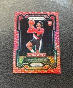 SCOOT HENDERSON 2023-24 PRIZM MONOPOLY ROOKIE ROSSO M SHIMMER RC/100 - Foto 1 di 2