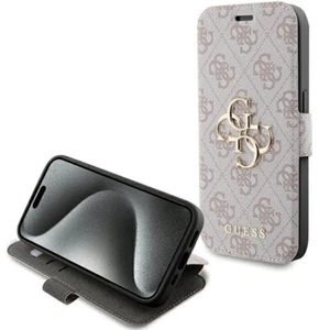 Téléphone Type Portefeuille IPHONE 15 Pro Max Guess Rose Logo Or Réglable - Photo 1 sur 8