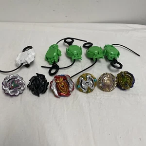 Lot of 6 Beyblade Disc Toys With 5 Launchers, Ripcords - Picture 1 of 10