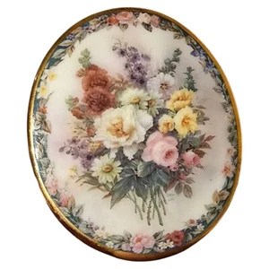 Music Box Vintage Ricordo di Lena Liu Prima Edizione Cammei Floreali Collezione 1997 - Foto 1 di 7