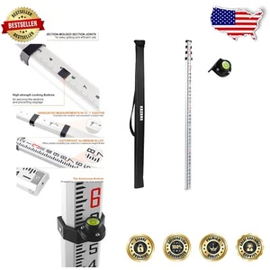 Lightweight 14 FT Dual Sided Aluminum Rod with Locking Buttons and Carrying Case - Picture 1 of 10