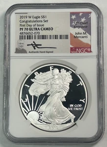 2019 W Congratulations Set Silver Eagle Proof NGC PF70 UC John Mercanti Signed - Picture 1 of 4