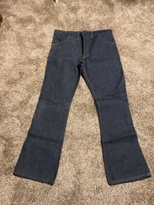 Vintage NOS Rigid Raw Denim Jeans 36x33.5* Union Made in USA With Tags Unbranded - Picture 1 of 14