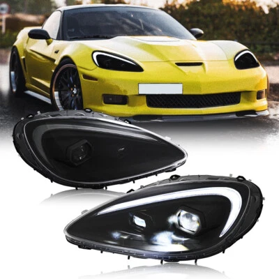Headlights Assembly For 2005-2013 Chevy Corvette C6 Projector Start-up Animation — 第 1/4 张图片