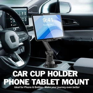 Car SUV Truck Cup Phone Mount Holder Stand For iPhone iPad Tablet PC 4.0-13.0" - Picture 1 of 17