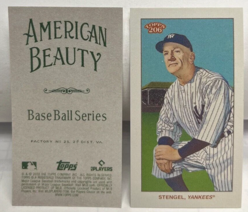 Casey Stengel 2022 Topps 206 Wave 3 American Beauty Back Mini SP /10 - YANKEES - Imagem 1 de 1