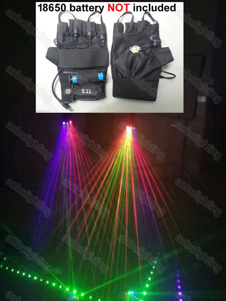 Rechargeable Led Laser Beam Light Gloves Party club Multi beam stage laser glove - Image 1 of 3