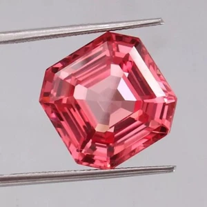 11.55 Ct Natural Certified Padparadscha Sapphire Asscher Cut Loose Gemstone - Picture 1 of 6