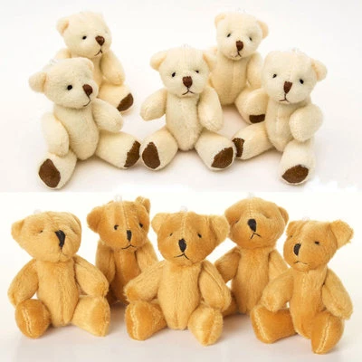 LONDON TEDDY BEARS NEU - braune & weiße Teddybären - kleines süßes kuscheliges Geschenk Geschenk Geburtstag Weihnachten