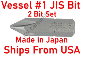 Broca de destornillador genuina Vessel JIS #1 2 piezas para tornillos japoneses de motocicleta NUEVA - Imagen 1 de 5