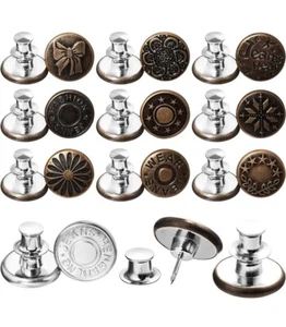 20 Sets Button Pins for Jeans, Replacement Buttons Waist Tightener No Sew Needed - Picture 1 of 8