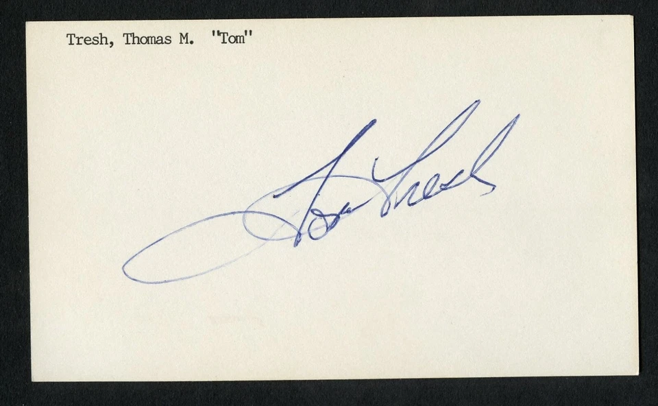 Tom Tresh d.2008 signed autograph auto Baseball 3x5 Index Card 6073 - Image 1 of 1