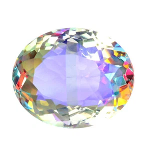 Mystic Topas 130 Karat ovale Form Lab Created Hydrothermal für Ringe - Bild 1 von 9