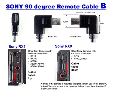 Sony TYPE B multiport S2 cable shutter release right angle 2.5mm - US Seller - Image 1 of 4