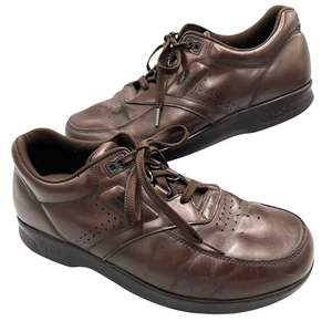 SAS Time Out Mens 9W Brown Leather Sneakers Tripad Comfort Shoes Vtg Grandpacore - Picture 1 of 18