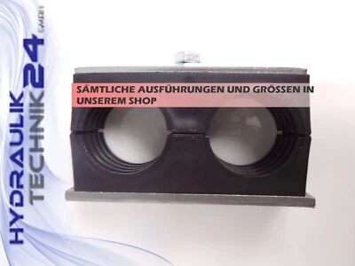 HYRDRAULIKTECHNIK24 GMBH Doppel-Rohrschelle für 2x 10 mm Rohr Hydraulik