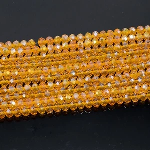 FACETED RONDELLE CRYSTAL GLASS BEADS LUSTRE/AB 4MM,6MM,8MM - PICK COLOUR - Picture 1 of 57