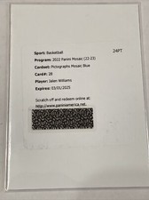 2022-23 Panini Mosaic Pictographs Blue Mosaic Prizm Auto #28 Jalen Williams /49