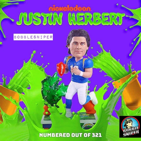 JUSTIN HERBERT Los Angeles Chargers Nickelodeon "Slime Zone" NFL Bobblehead Cover