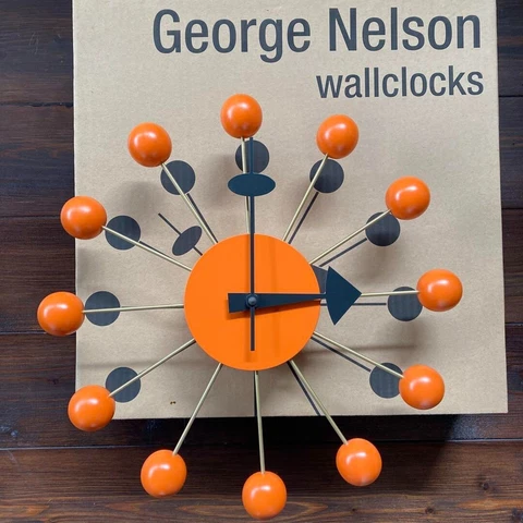 Vitra George Nelson Ball Clock, Wallclocks Color Orange  Boxed W330×H330×H67 mm Cover