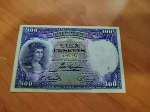 BILLETE ESPAÑA 100 Pesetas 1931 – Pick 83 (ORIGINAL) S/C.- ES EL DE LAS FOTOS - Imagen 1 de 2