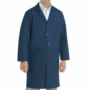 New Navy Blue lab coat Size 40-54 - Picture 1 of 3