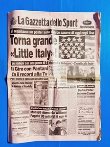 GAZZETTA DELLO SPORT 7 GIUGNO 1994 + POSTER ITALIA USA 94 - PANTANI - BERLUSCONI - Foto 1 di 1