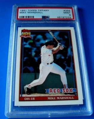 1991 Topps TIFFANY #356 MIKE MARSHALL  psa 9 Boston RED SOX (233) - Image 1 of 3