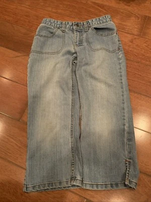 Faded Glory Girls Stretch Size 10 Cropped Jeans With Embroidery And Rhinestones  - Image 1 of 4