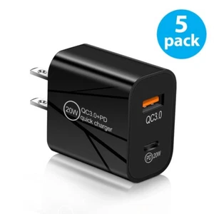 5x USB-C Fast Wall Charger Power Adapter Plug For iPhone 15 14 13 12 11 Pro Max - Picture 1 of 5