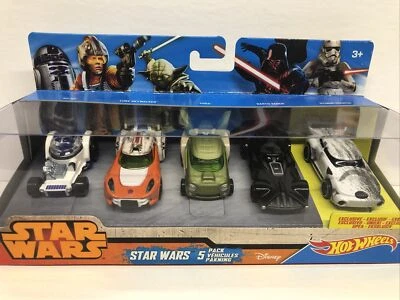 Hot Wheels Star Wars 5 Pack Mattel Exclusive Battle Damage Stormtrooper Yoda - Image 1 of 4