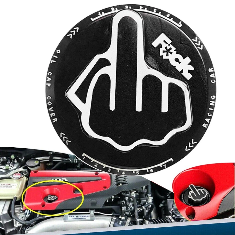 For Honda Civic Accord Car Accessories Screw-in Oil Filler Tank Cover Cap Black - Image 1 of 4