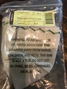 Longaberger Liner - Irish Festival - Flax - NIB - Free Shipping - Picture 1 of 1