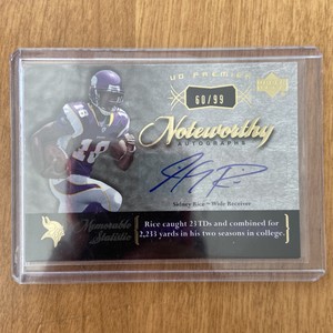 Sidney Rice 2007 UD Premier Noteworthy Autographed Rookie Card #N-SR 60/99