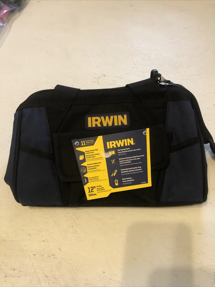 Irwin Tool Bag Blue 12” With Shoulder Strap Metal Hardware - Image 1 of 4