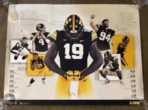 2019 Iowa Hawkeyes Football 18" x 24" Schedule Poster - AJ Epenesa Buffalo Bills - Picture 1 of 2