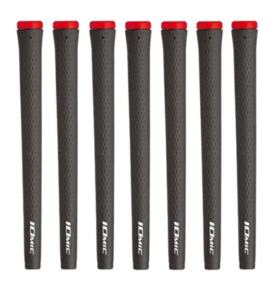 Empuñaduras de golf Iomic adhesivas de gran tamaño 3,5 negras con tapa roja elige la cantidad nuevas Foto 1 de 4