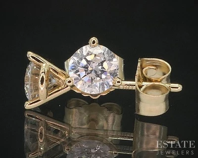 Aretes Martini redondos de diamantes naturales de 0,50 quilates de oro amarillo de 14 k i19862 Foto 1 de 3