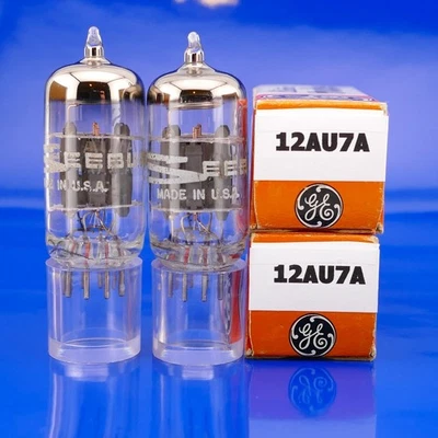 Dos excelentes tubos SEEBURG GE 12AU7A coinciden con fechas de prueba %: 116/113 117/117 TV-7 Foto 1 de 3