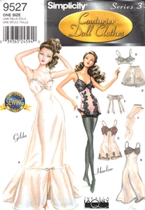 Couturier 15,5" Mode Puppenkleidung Einfachheit Muster 9527, Serie 3 Dessous - Bild 1 von 2