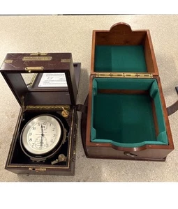 HAMILTON MODEL 21 MARINE CHRONOMETER 14 JEWELS DOUBLE BOXED GIMBAL EXACT TIMING - Picture 1 of 14