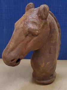 Antique Vintage Cast Iron Hitching Post Horse Head Topper #7 - Picture 1 of 4