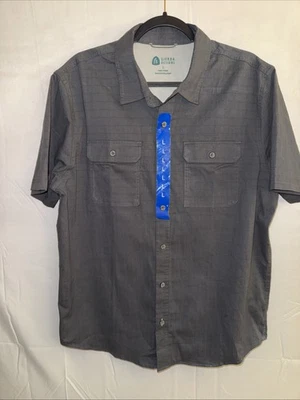 Sierra Designs Men's Grey Short Sleeve Button Up Tech Shirt Size L Hiking - Image 1 of 3