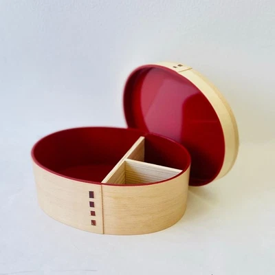 Yamaga Magewappa Bento Box 700ml Red Interior Kishu Lacquer Made in Japan - Image 1 of 4
