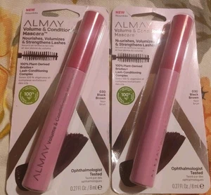 2X Almay Volume e Condizionamento Mascara 030 Nero Marrone - Foto 1 di 2