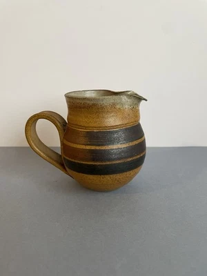 Studio Pottery Small Jug Creamer Rustic Clay Bands of Colour Height 9 Cm VGC - Image 1 of 4