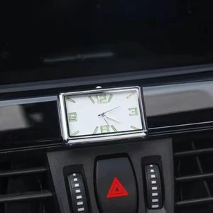 Luminous Clock Analog Self Adhesive Rectangle Stick on Dashboard Car Clock - Picture 1 of 12