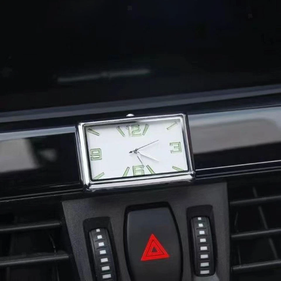 Luminous Clock Analog Self Adhesive Rectangle Stick on Dashboard Car Clock - Image 1 of 1