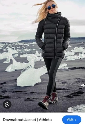 Athleta Downabout Jacket Medium Black Goose Down Puffer Size M Black NWT Women's - Image 1 of 4