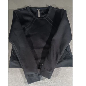 Fabletics Black Mesh Back Long Sleeve Workout Top Size M Activewear Athleisure - Bild 1 von 8